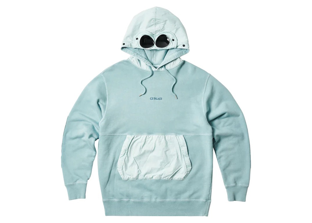 Pre-owned Palace C.p. Company Goggle Hoodie Blue
