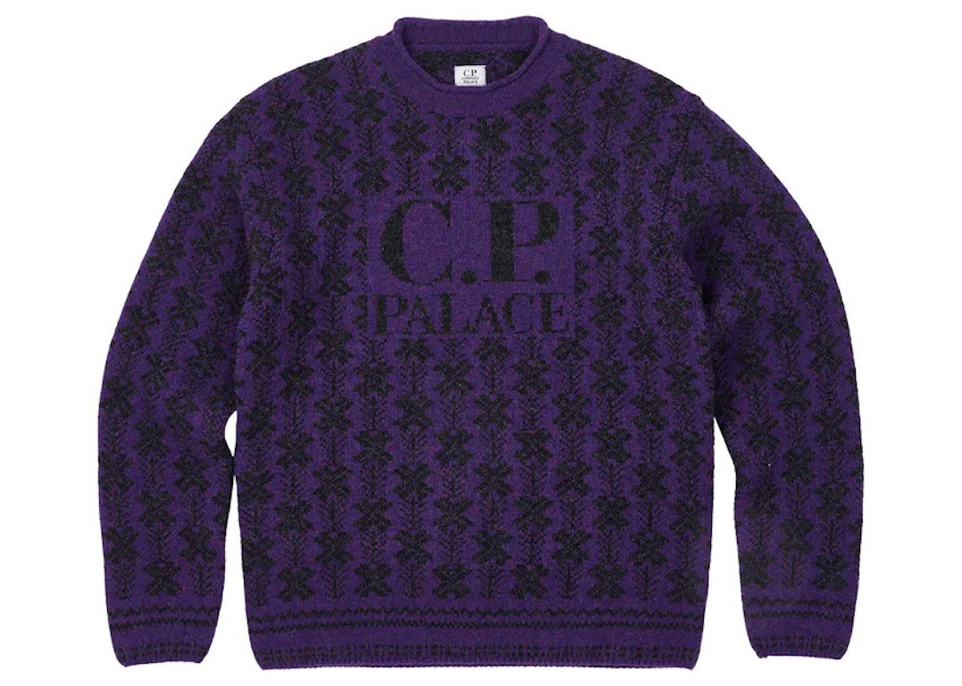 Pre-owned Palace C.p. Company Lambswool Knit Purple