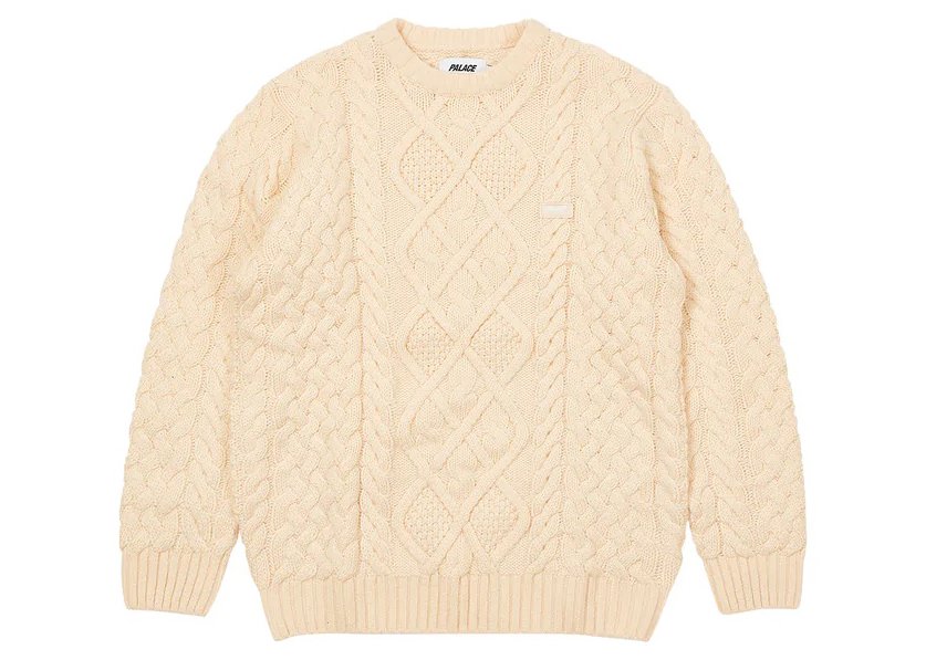 Supreme Patchwork Cable Knit Cardigan Ivory Men's - FW23 - US