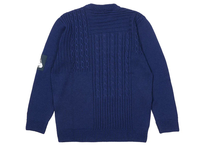 Palace Cable Patchwork Knit Navy Men's - FW22 - US