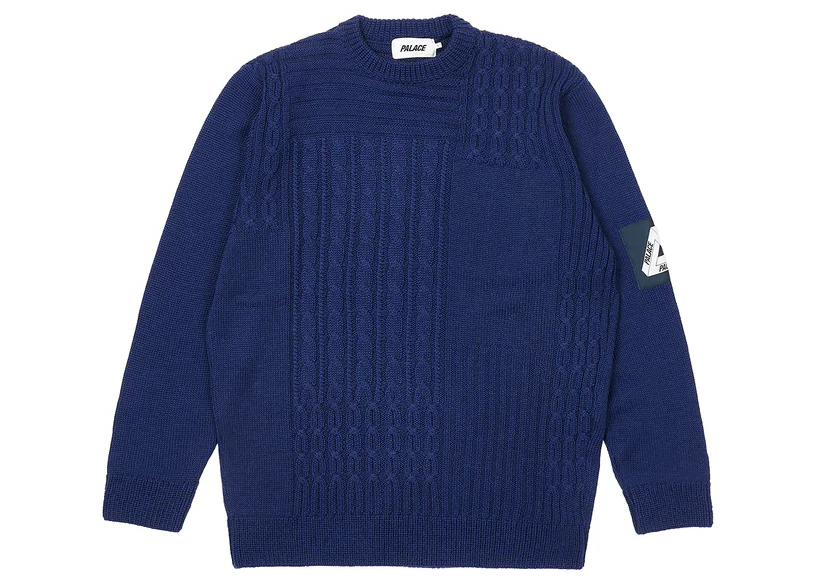 Palace Cable Patchwork Knit Navy