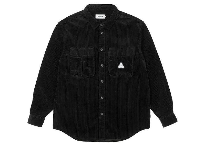 Palace Cargo Cord Shirt Black Men's - FW22 - US