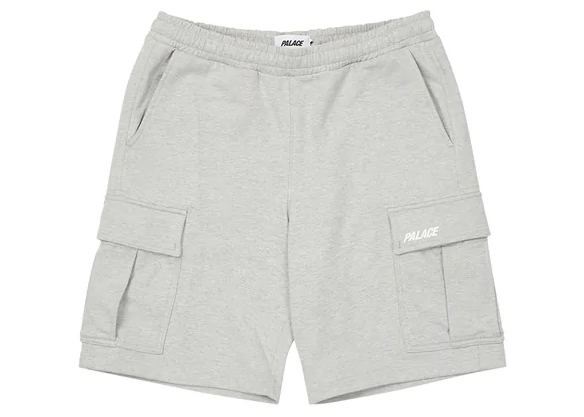 Palace Cargo Sweat Shorts Grey Marl Men's - FW22 - US
