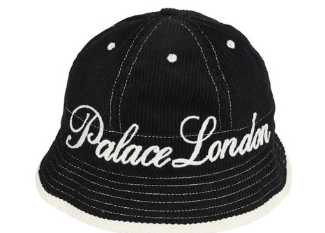 Palace Chain Stitch Bell Bucket Hat Black - SS22