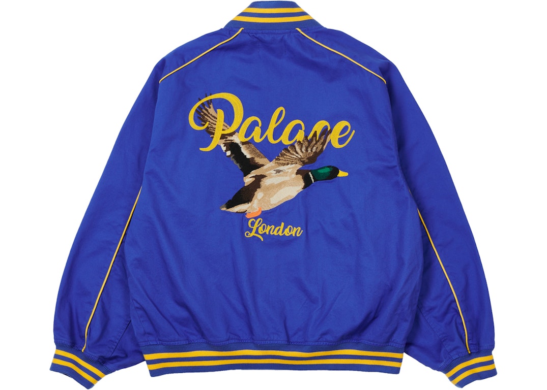 Pre-owned Palace Chain Stitch Bomber Jacket Blue
