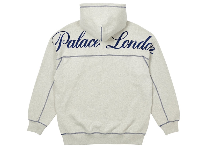 Palace Chain Stitch Hood Grey Marl Men's   SS   US