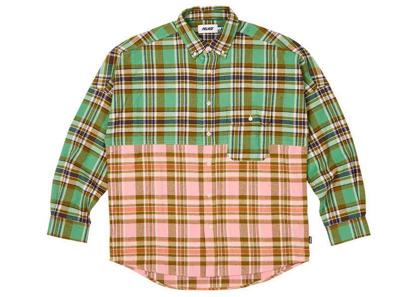 Palace Checkmate Drop Shoulder Shirt Green Men's - FW23 - US