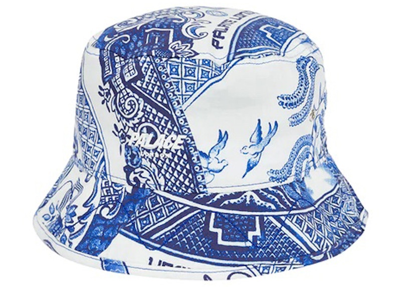 Palace China Plate Bucket Hat Blue