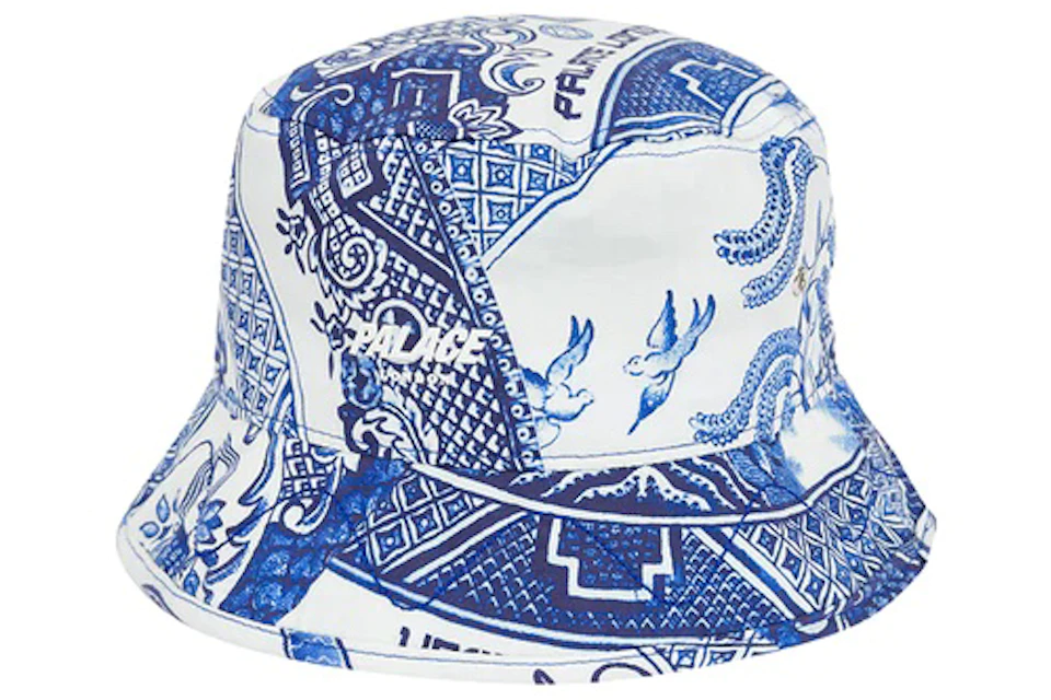 Palace China Plate Bucket Hat Blue