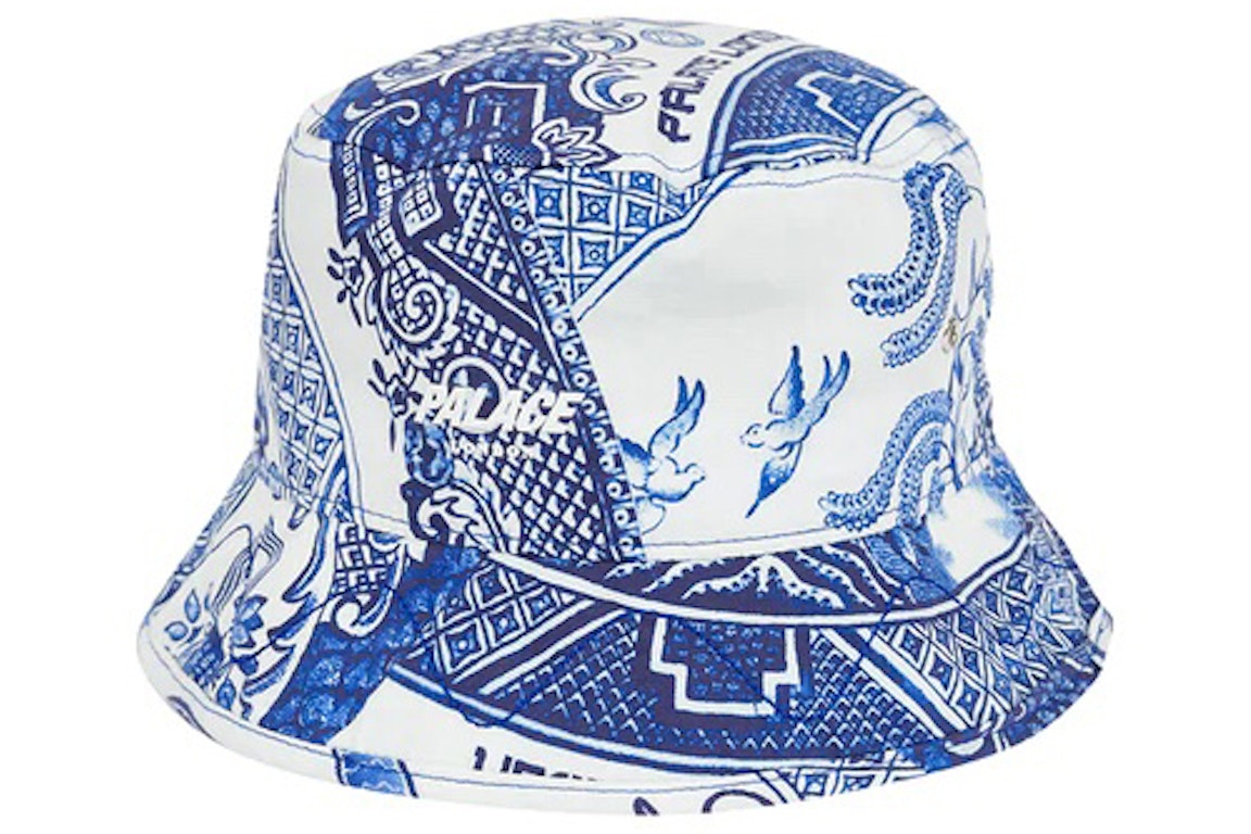 Pre-owned Palace China Plate Bucket Hat Blue