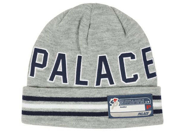 Palace College Beanie Light Grey Marl - US