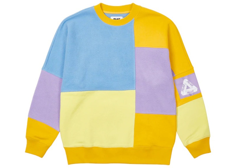 Palace Colour Block Crew Blue/Orange/Lilac Men's - SS22 - US