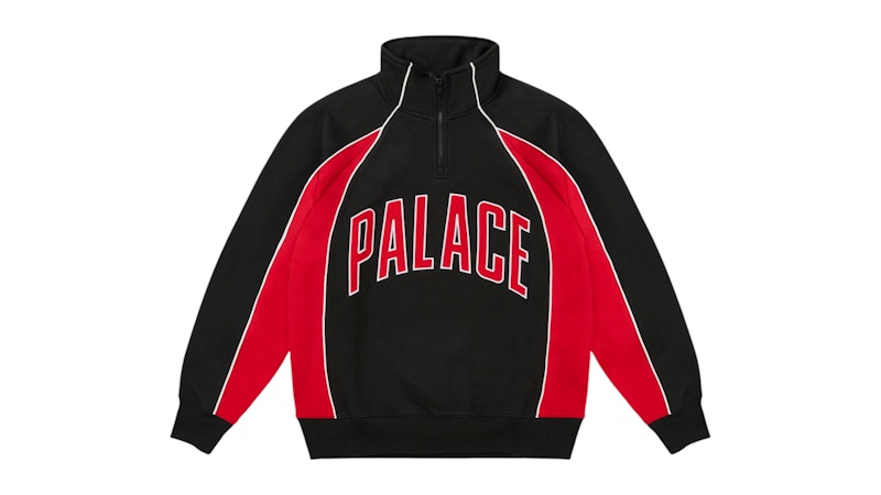 Palace Courtside 1/4 Zip Top Black/Truest Red Men's - SS26 - US