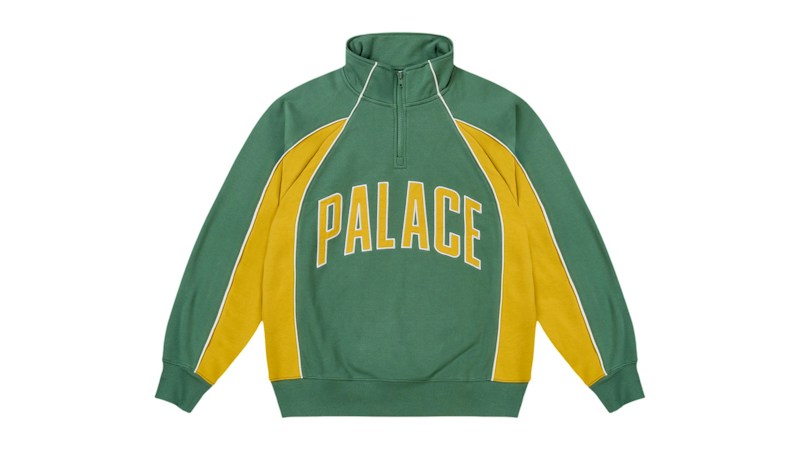 Palace Courtside 1/4 Zip Top Racey Green/Sunny Yellow