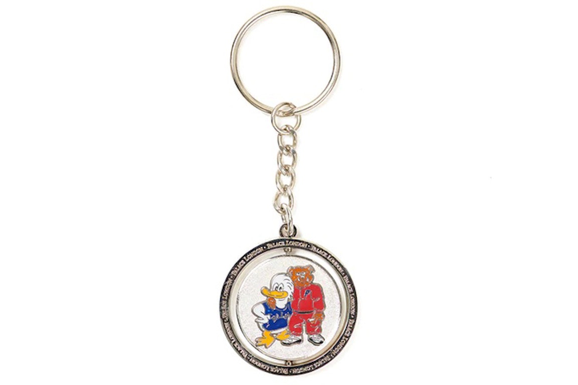 Pre-owned Palace Dog And Duck Keyring Silver