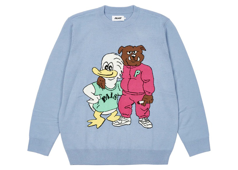 Palace Dog And Duck Knit Blue Men's - SS22 - US