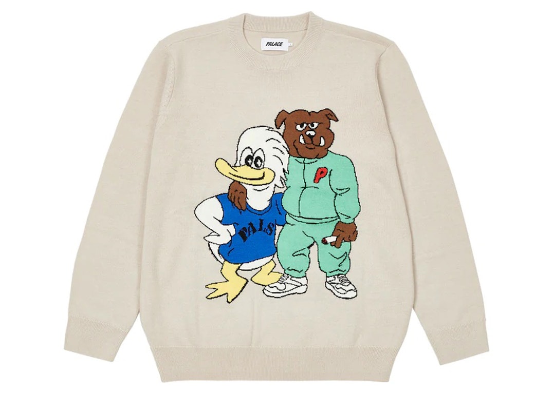 Pre-owned Palace Dog And Duck Knit Cream
