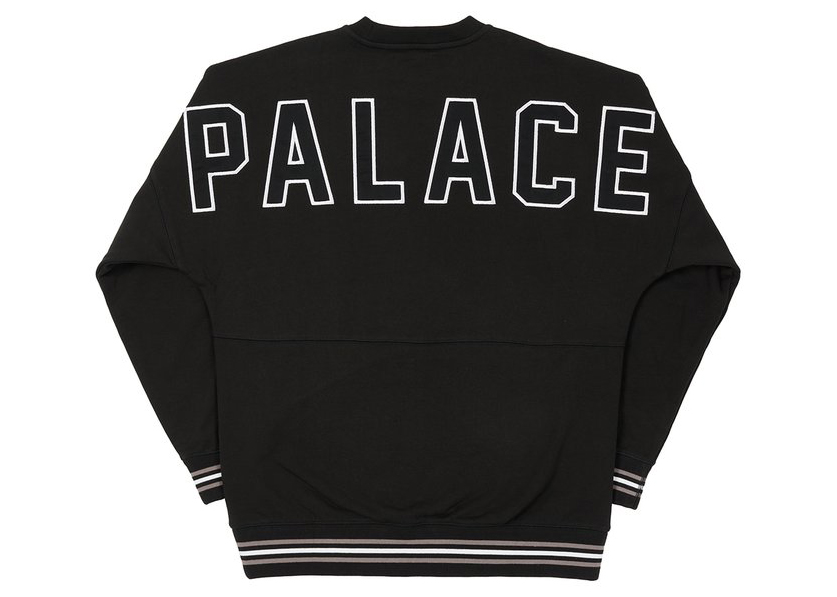 Palace Drop Shoulder College Crew Black メンズ - JP