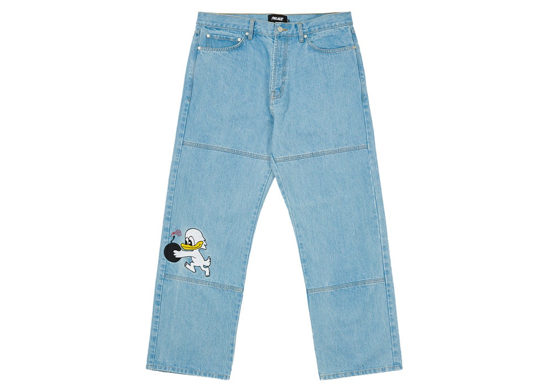Pre-owned Palace Duck Bomb Panel Jeans Stone Wash