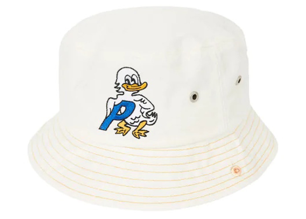Pre-owned Palace Duck Denim Bucket Hat White