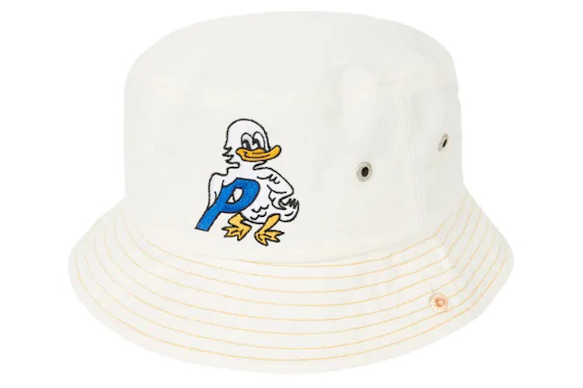 Pre-owned Palace Duck Denim Bucket Hat White