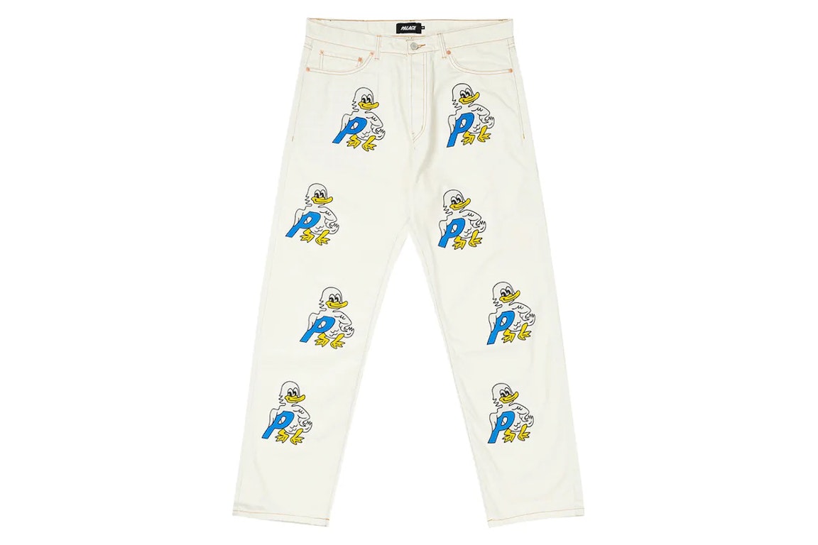 Pre-owned Palace Ducks Baggies Jean White
