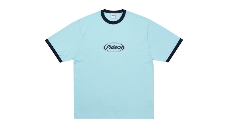 Palace Elipse Ringer T-Shirt Skyline Blau