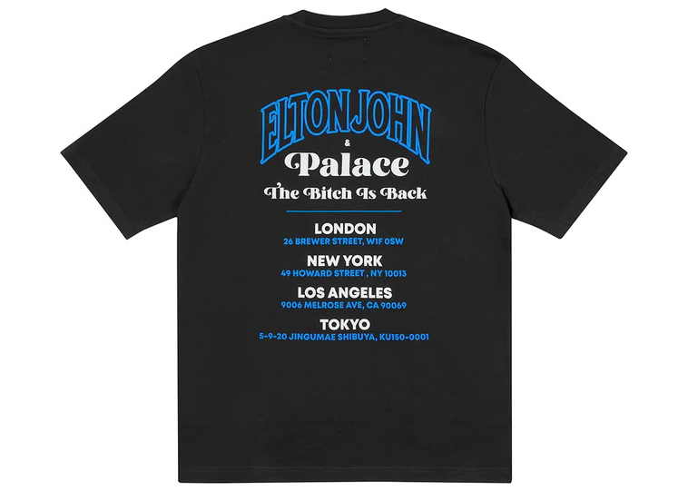 Palace Elton John P-iano T-shirt Black Men's - SS22 - GB