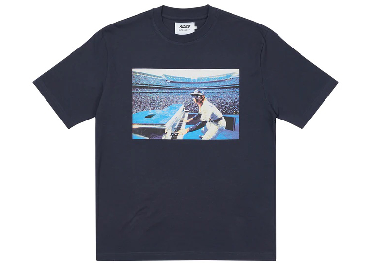 Palace Elton John P-iano T-shirt Navy Men's - SS22 - US