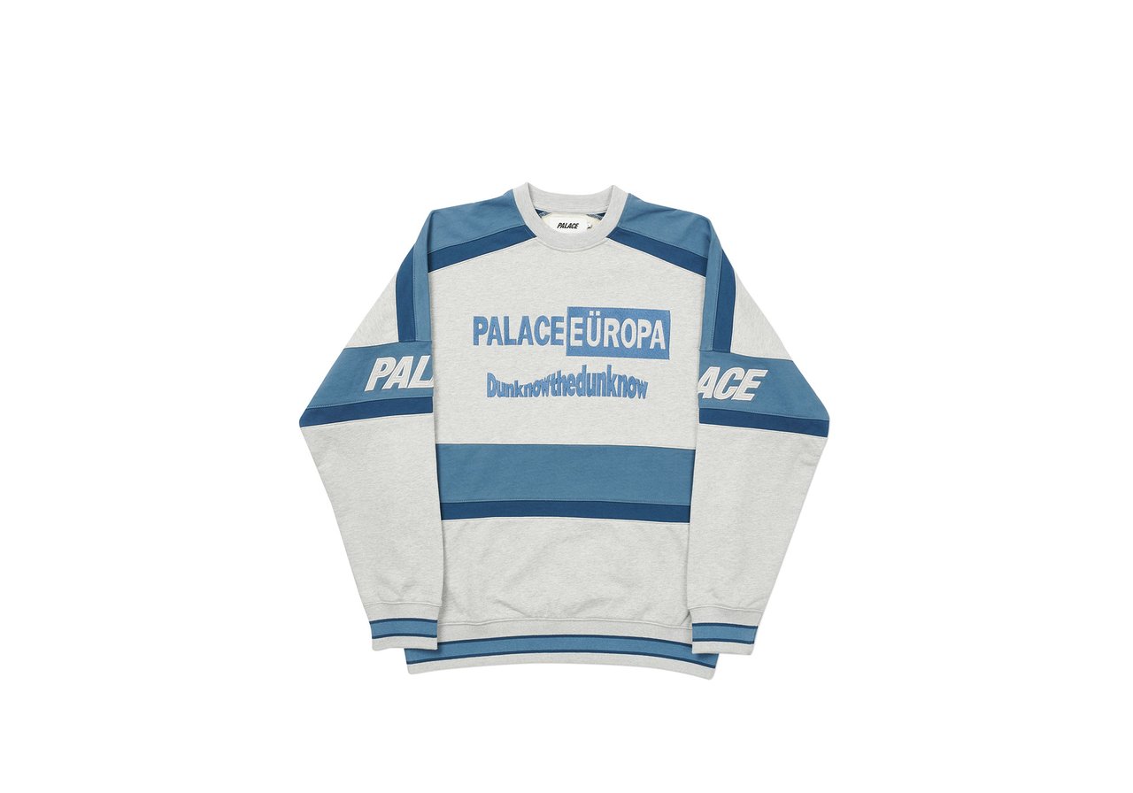 Palace Europa Crew Grey Marl Men's - FW20 - US