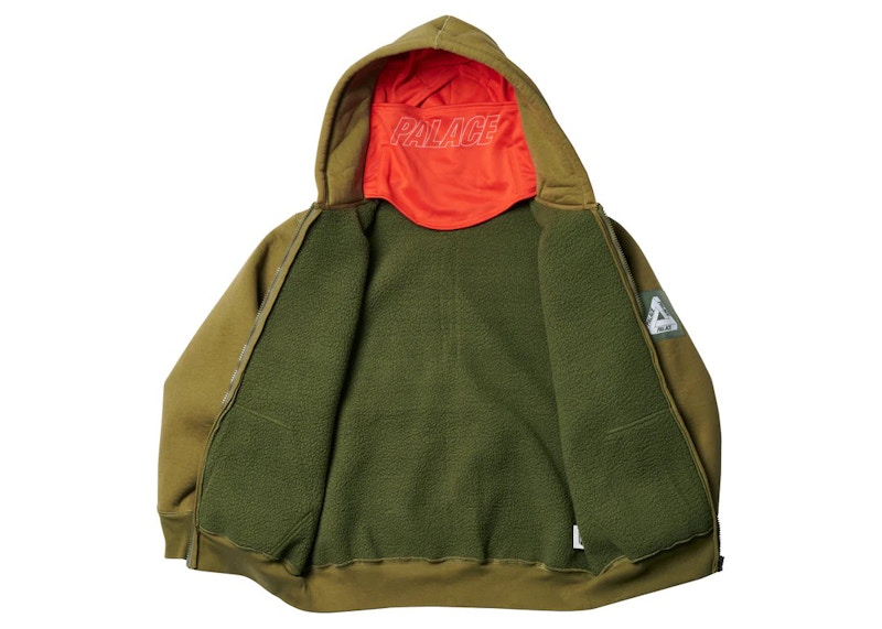 Palace Facemask Shearling Thermal Hood Olive Men's - SS23 - US