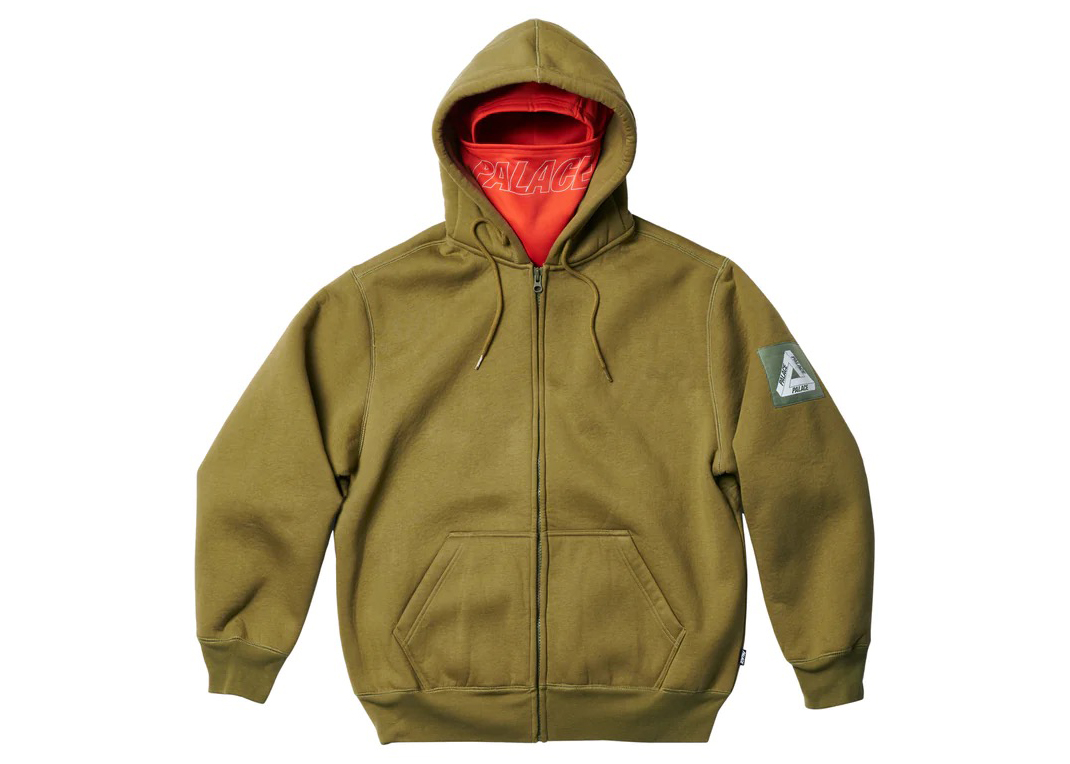 Palace Facemask Shearling Thermal Hood Olive