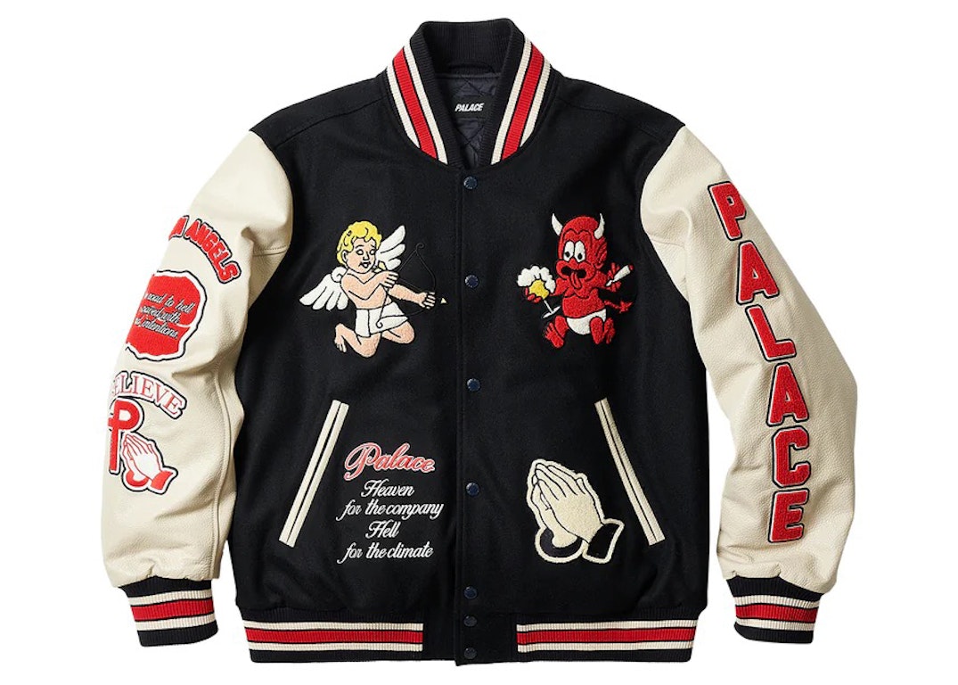 Pre-owned Palace Fallen Angels Varsity Jacket Navy