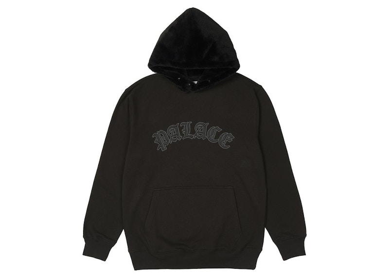 Palace Faux Fur Hood Black/Black メンズ - JP