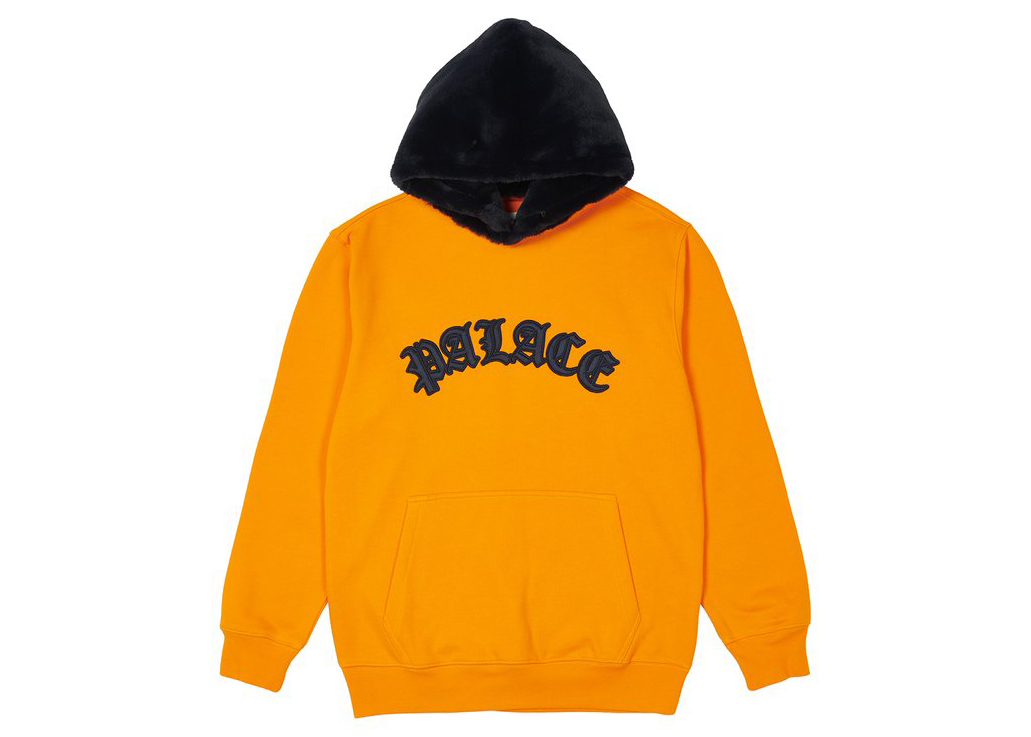 Palace Faux Fur Hood Orange/Blue メンズ - JP