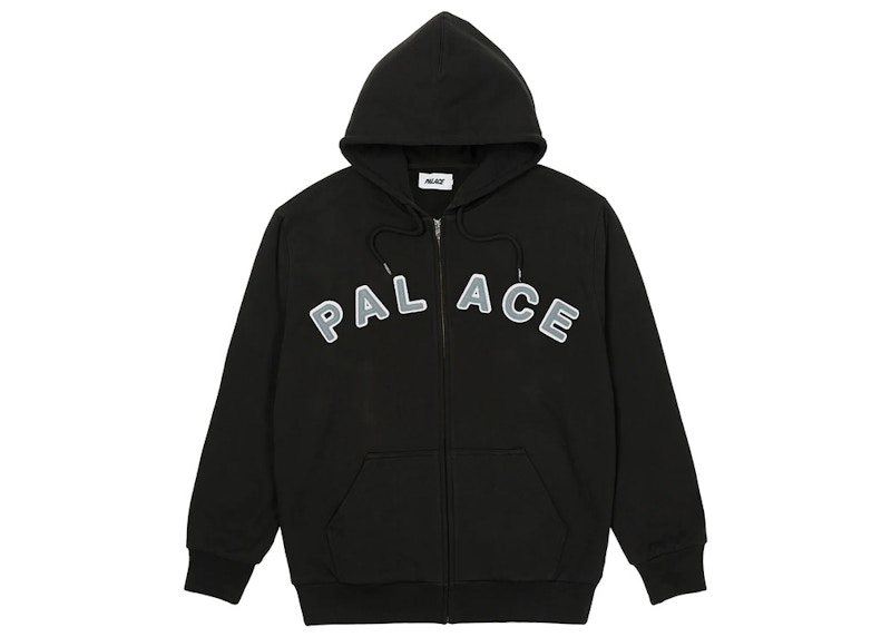 Palace Felt Letters Zip Hood Black Men's - SS22 - US