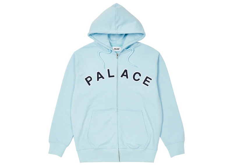 Palace Felt Letters Zip Hood Blue