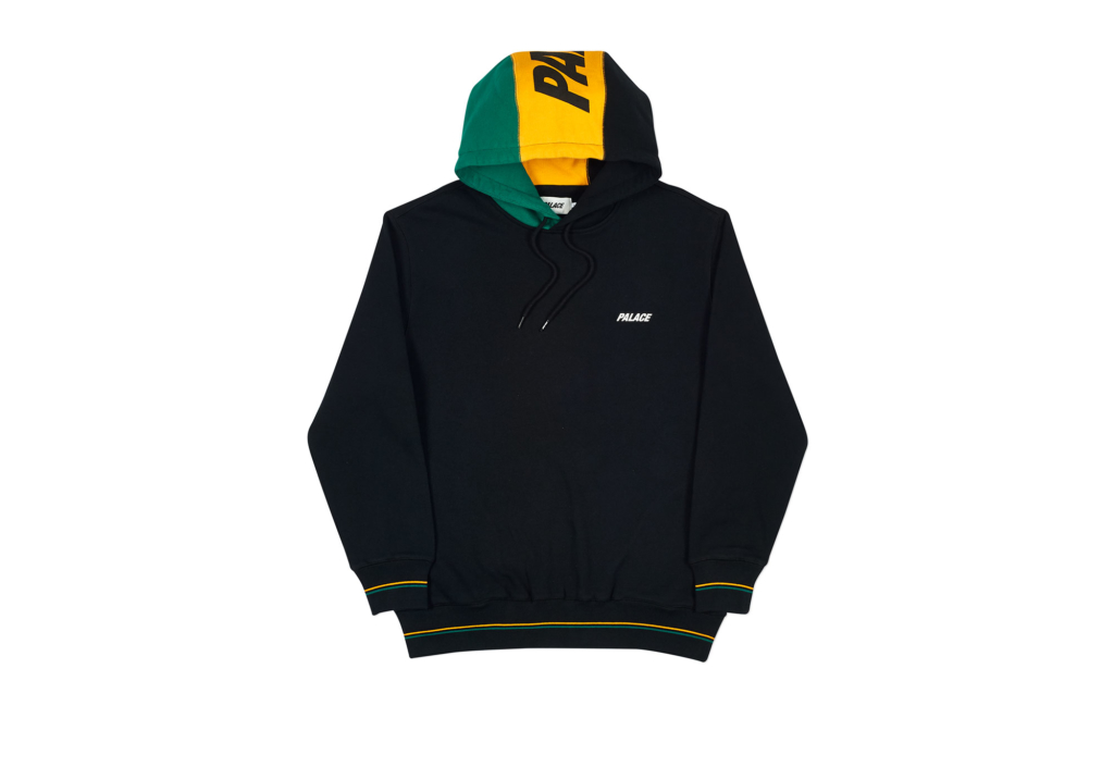 Palace Flagin Hood Black/Green/Yellow Men's - Spring 2018 - US