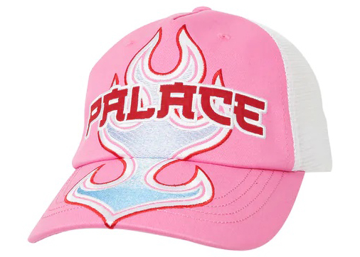 Palace Flame Trucker Hat Pink - FW22 Men's - US