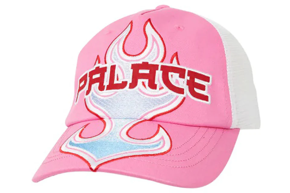 Palace Flame Trucker Hat Pink Men's - FW22 - US