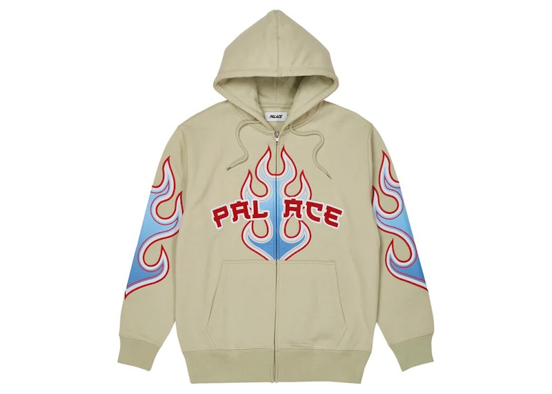 Palace Outline Arch Zip Hood Grey Marl Men's - SS23 - US