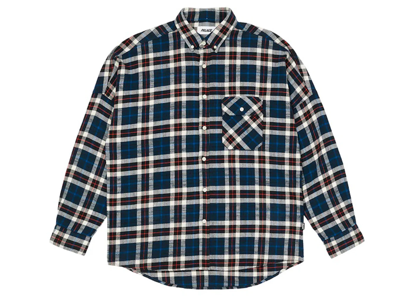 Palace Flannel Drop Shoulder Shirt Navy Men's - FW22 - US