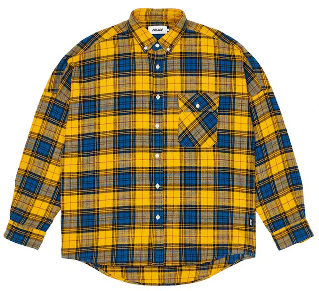 Palace Flannel Drop Shoulder Shirt Yellow Men's - FW22 - US