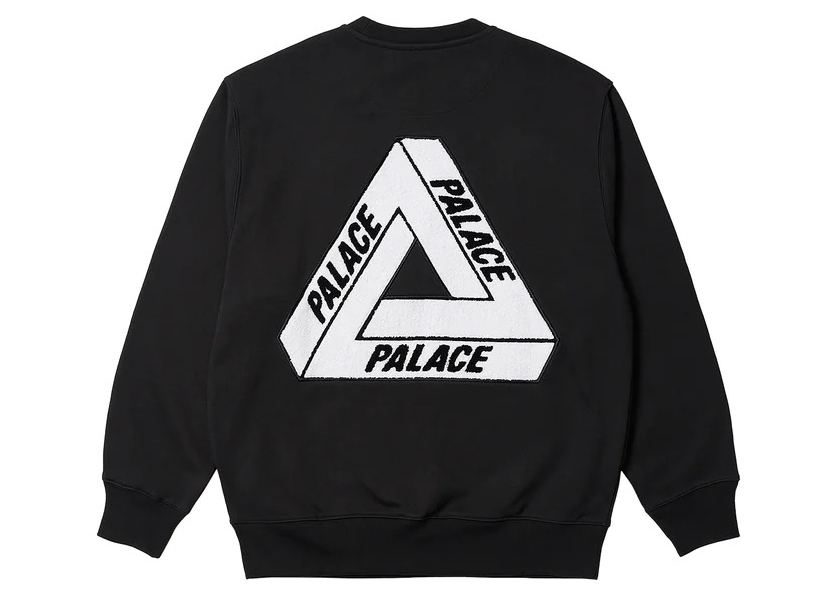 L】PALACE Fleece Tri-Ferg Crew Black-