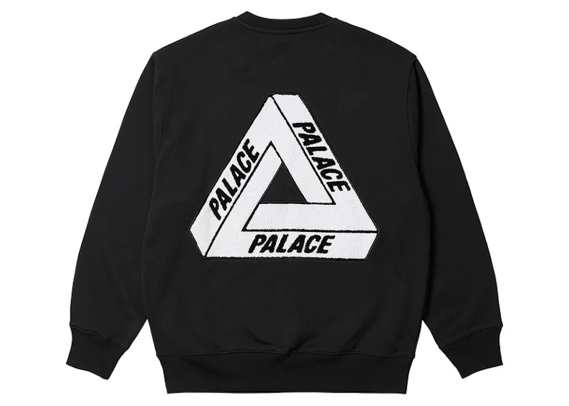 Palace Fleece Tri-Ferg Crew Black Men's - SS23 - US