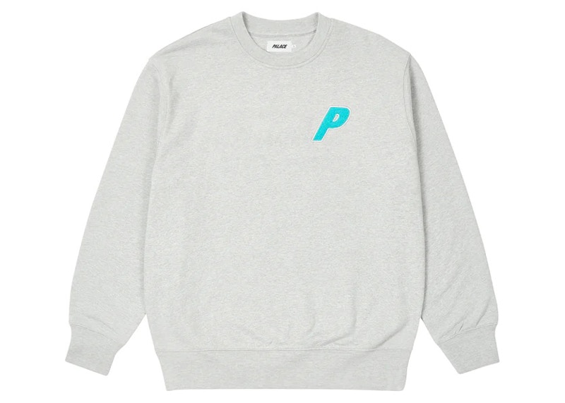 Palace Fleece Tri-Ferg Crew Grey Marl Men's - SS23 - US