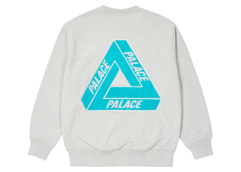 Palace Fleece Tri-Ferg Crew Grey Marl