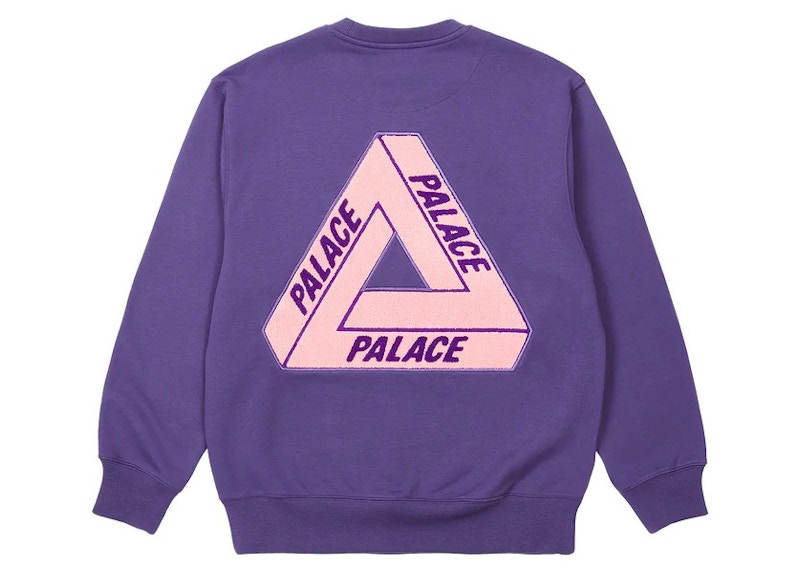 Palace Fleece Tri-Ferg Crew Perfect Purple Men's - SS23 - US