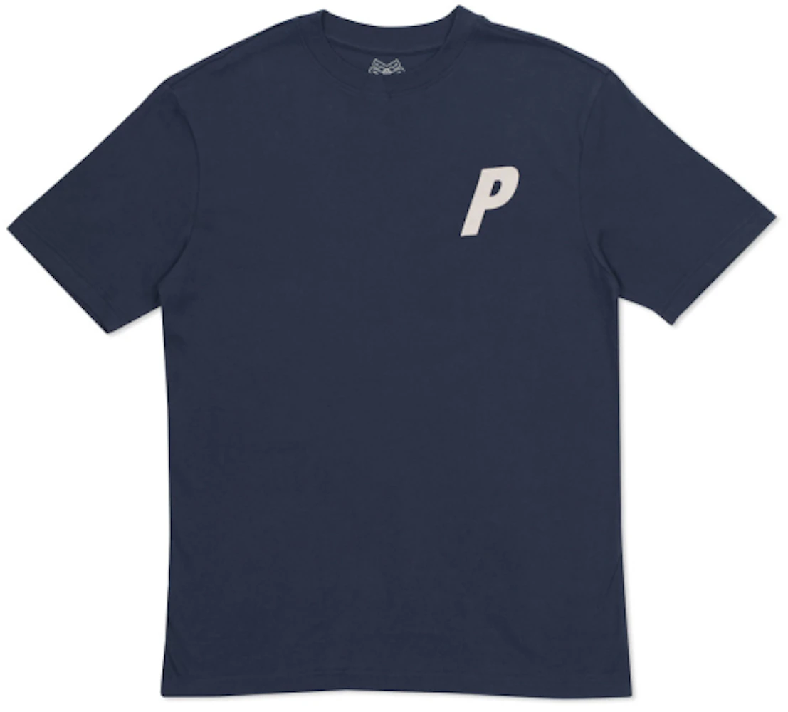 Palace Flocka T-Shirt Navy Men's - Spring 2016 - GB