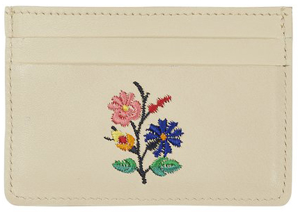 Palace Flower Stitch Cardholder White
